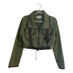 Ivan Grundahl green cropped military style jacket. Size 42